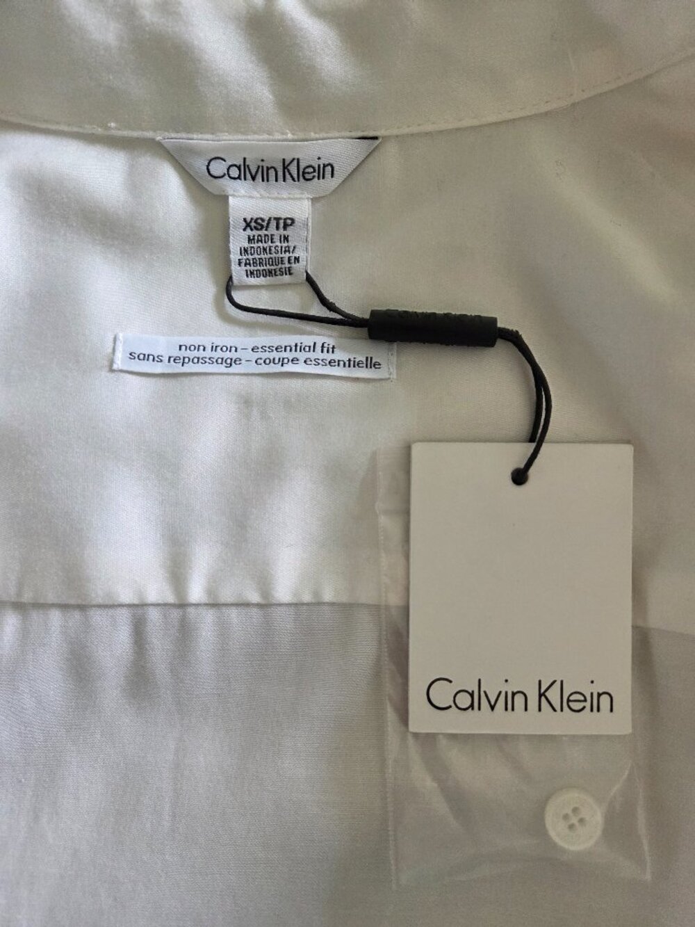 Calvin Klein Fitted Sheen Off White Blouse with Tags - Picture 8 of 12